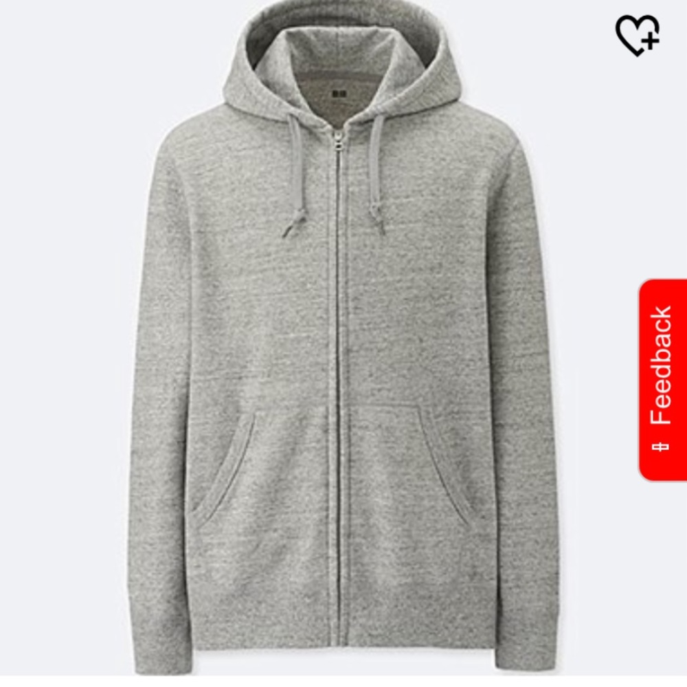 NOWT Men’s medium Uniqlo zip up hoodie- grey